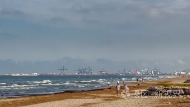 港口和海滩延时视频