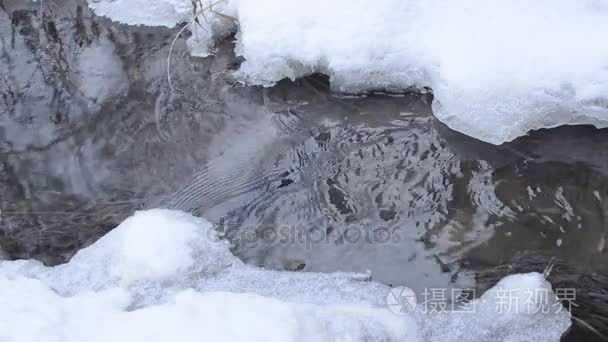 快  泉水流  模糊了白雪