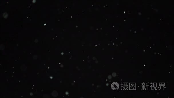 雪粒子从夜空坠落视频