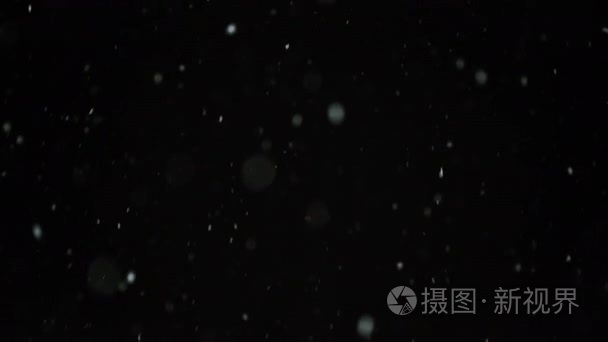 雪粒子从夜空坠落视频