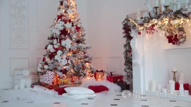 白色经典圣诞和新年内饰视频