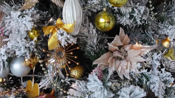 圣诞节背景与新的年树装饰视频