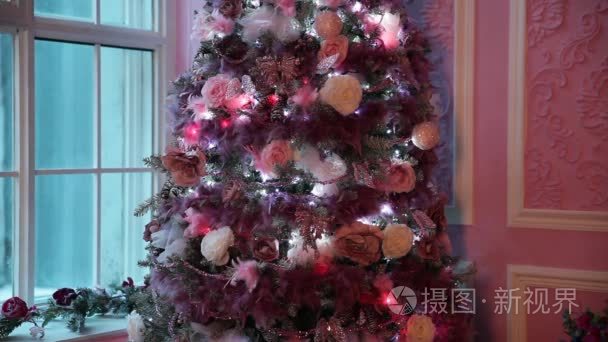 新年树和圣诞节背景视频