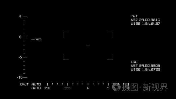基本逼真的夜视屏界面与数据视频