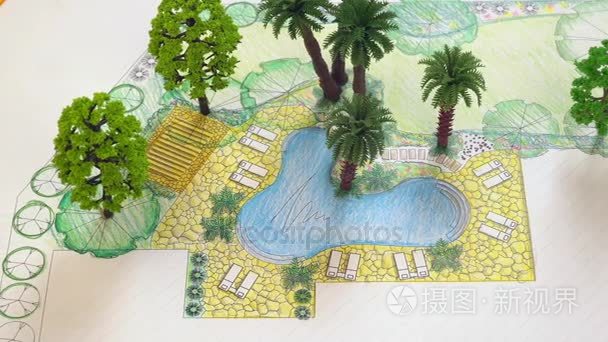 别墅景观建筑师设计后院计划视频
