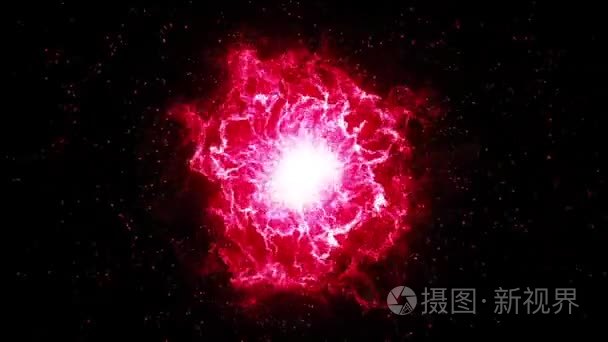 大爆炸, 大红色爆炸的空间。大爆炸宇宙的起源天文学 loopable 背景为动画标志和介绍