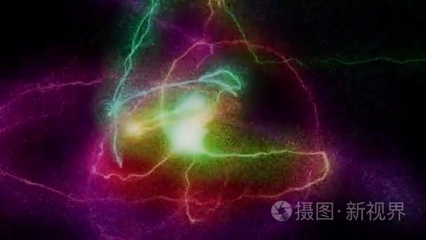 彩色粒子光条纹星系圈视频