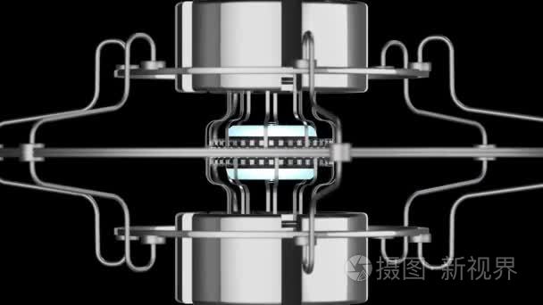旋转机构的模型。电影背景。无缝循环