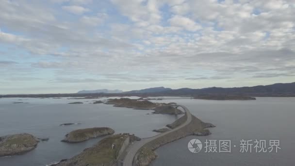 挪威大西洋路空中拍摄视频