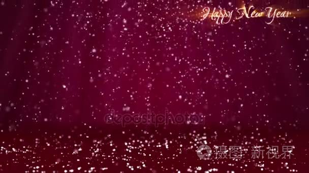 雪花落在水面上。红色冬天背景作为地方为广告或标志  圣诞节或新年卡片。无缝环形背景与自由度  复制空间  光线5