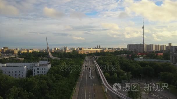 莫斯科市容交通全景视频