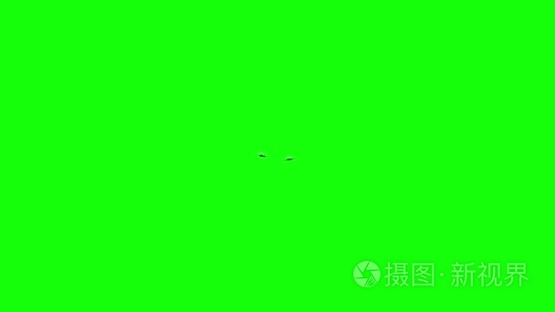 喷气在绿色屏幕视频
