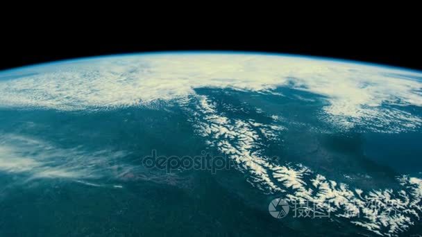 国际空间站显示地球轨道视频