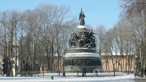 千年俄罗斯纪念碑在诺夫哥罗德视频