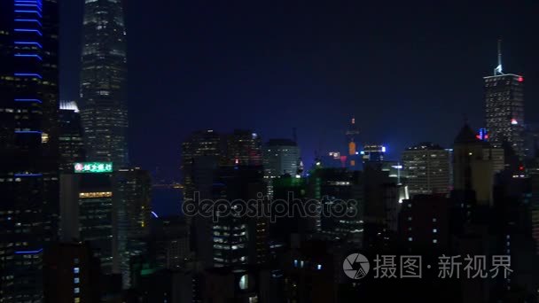 夜香港市容全景视频