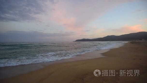 日落在海滩  晚上在沙滩  爱琴海