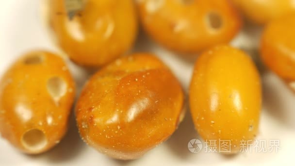 菜豆象小虫甲虫感染黄棕色绿豆视频