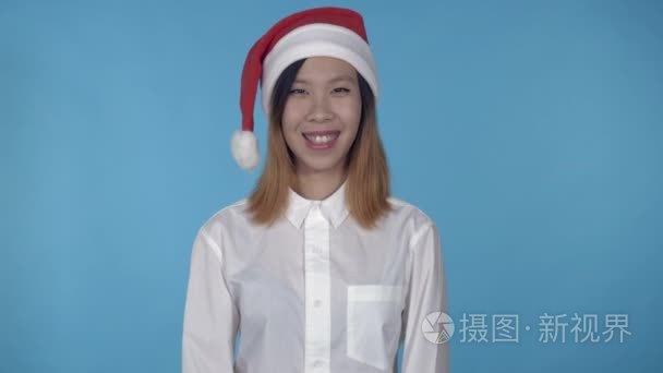 美丽的韩国女性圣诞时间视频