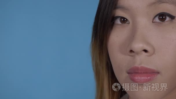 美丽的韩国女性特写视频