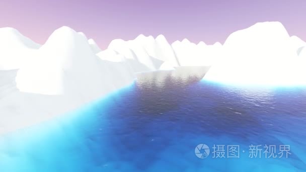 空中冰山风景清澈蔚蓝的天空视频