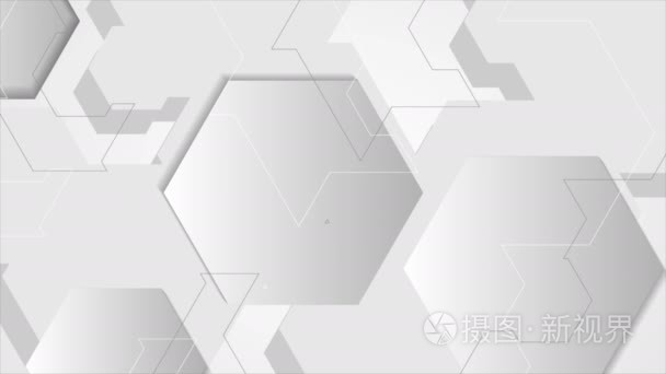 灰色的抽象技术几何视频动画视频