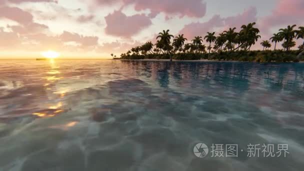 令人惊叹的热带海滩日落视频