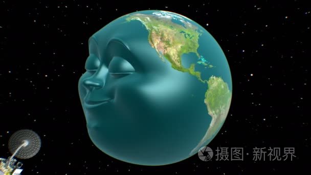 拟人地球背景下的虚构卫星视频