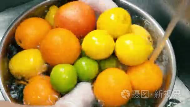 新鲜柑橘类水果视频