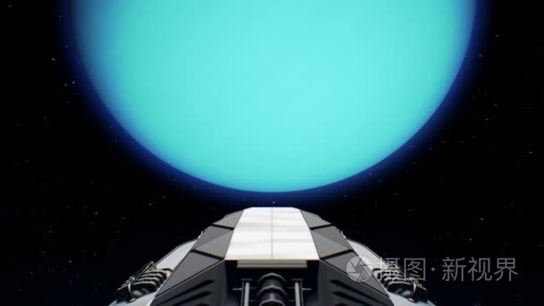 科幻巨人飞船正接近天王星视频