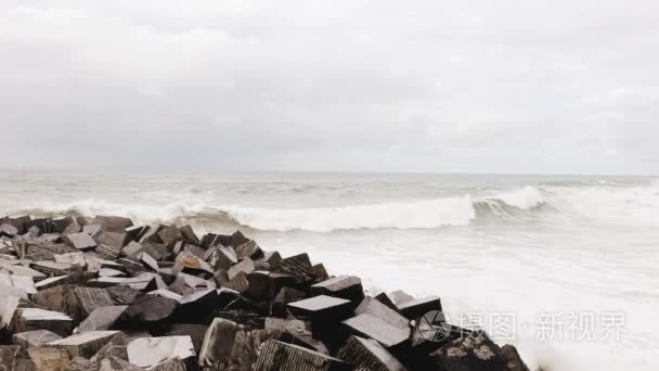 海滩海洋西班牙波浪视频