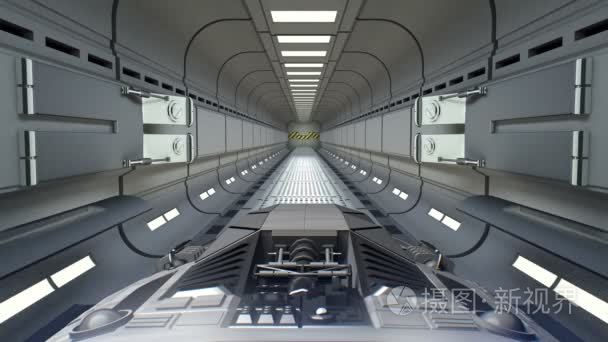 宇宙飞船飞出科幻隧道  跳入超空间  3d 动画