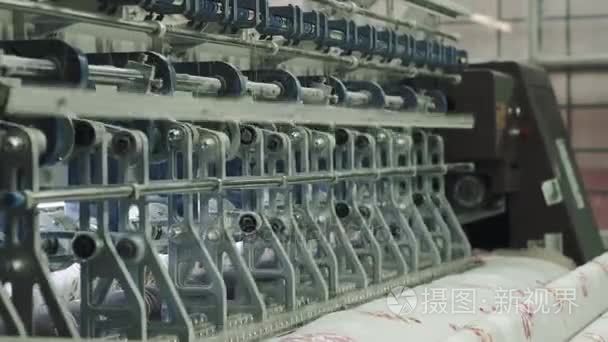 工业规模纺织厂生产线视频