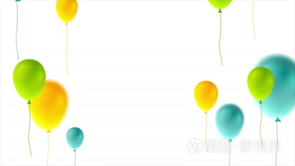 多彩气球生日快乐抽象视频动画视频