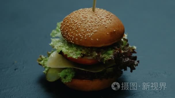 快餐汉堡包不健康的营养美国视频