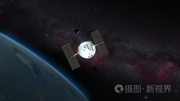 地球大气层顶部的哈勃卫星视频