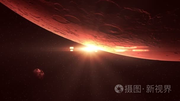 红色行星和太阳