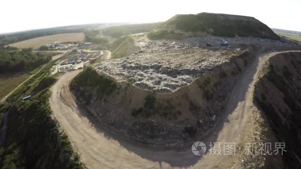 城市垃圾场的家庭垃圾。空中摄影