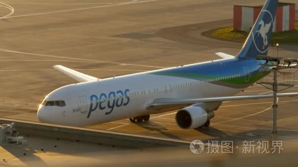 Pegas 飞客机在莫斯科谢列梅捷沃机场行驶