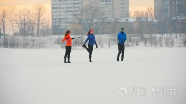 冬季冰场运动运动员组视频