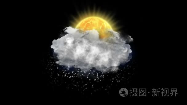 太阳暴雪天气预报图标视频