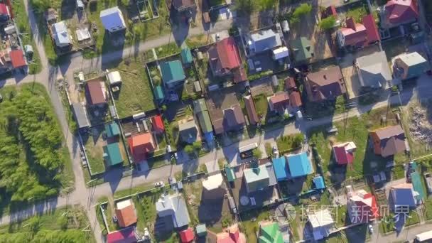 居住小区农村、庭院和郊区居民住宅全景鸟瞰图