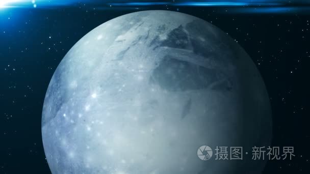 行星冥王星动画。3d 渲染背景