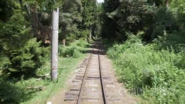 从窗口看铁路从最后的马车在森林-佐治亚