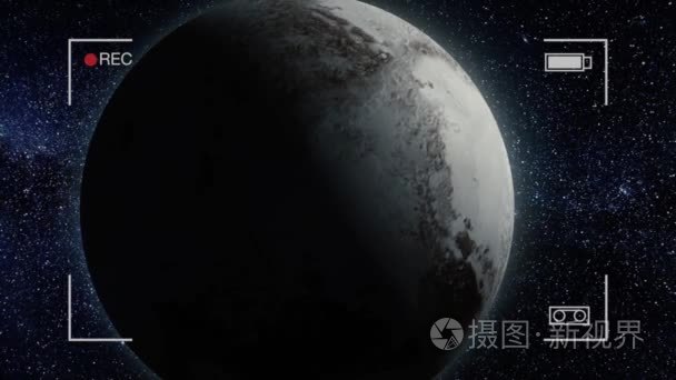 冥王星行星。美丽的3d 动画冥王星行星旋转与 alpha 通道。行星冥王星动画