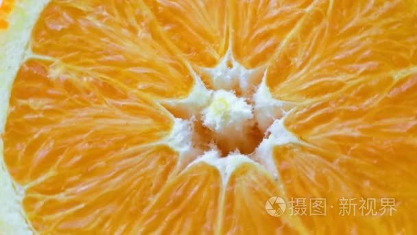 新鲜橙子切片的视频