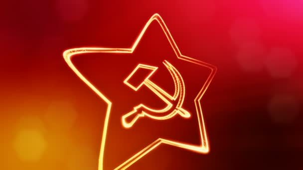 苏联的图标.背景由辉光微粒作为 vitrtual 全息图.3d.