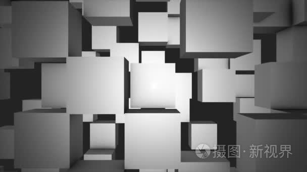 美丽的抽象立方体环路3d 动画。五颜六色的墙壁移动。无缝的背景。抽象多维数据集移动  3d 动画。带有多维数据集的抽象背景。循环