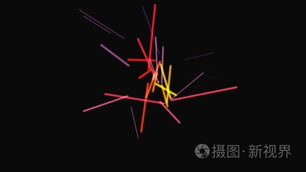 随机多重彩色线条短视频