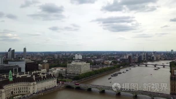 英国伦敦市中心鸟瞰图视频