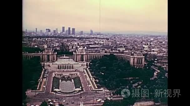巴黎二十世纪七十年代鸟瞰图视频